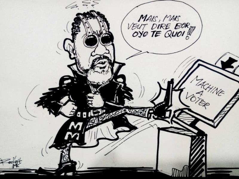 Caricature sur l’opinion de Koffi Olomide sur la machine à voter